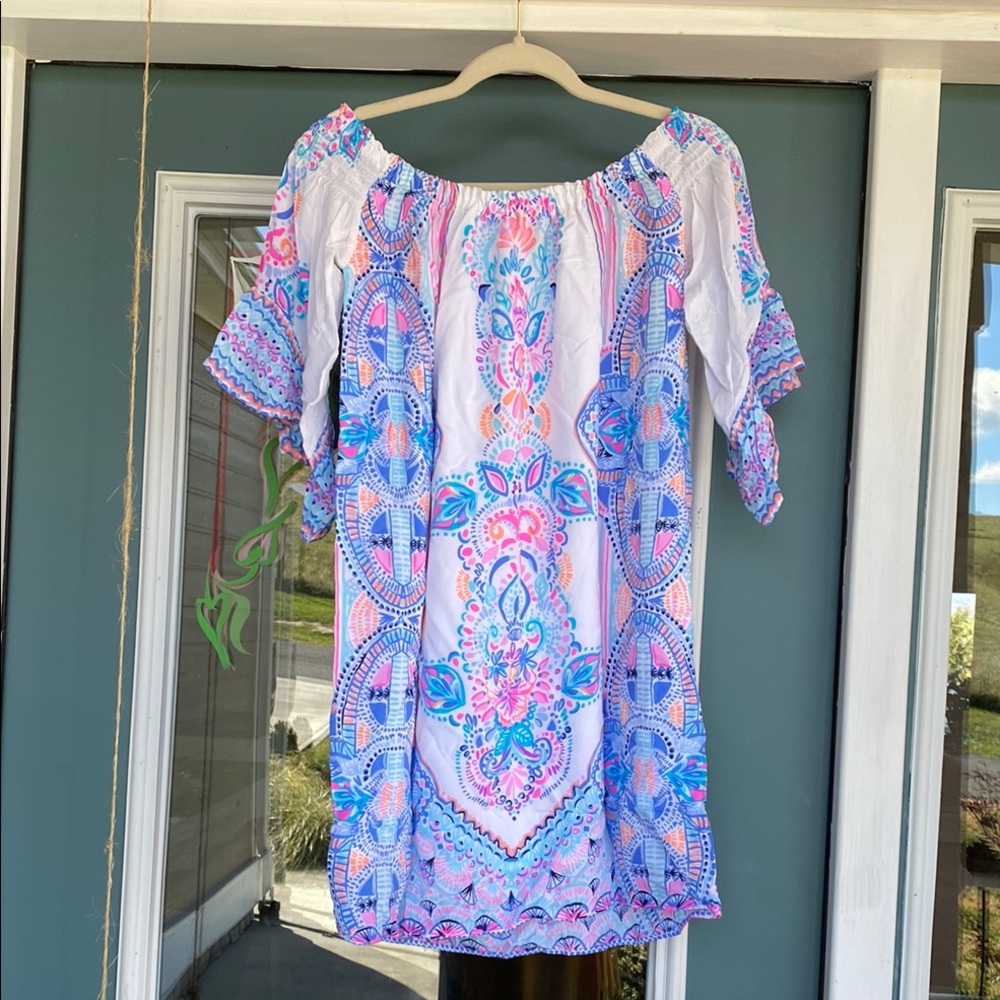 Lilly Pulitzer Colorful Off-Shoulder Dress 🐣 - Picture 3 of 7